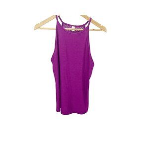 Reebok Womens Tank Top Shirt Purple Sleeveless Round Neck Breathable Yoga S